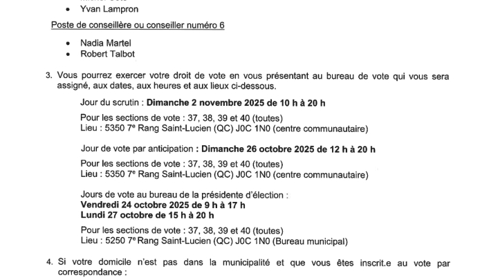 Avis public de scrutin