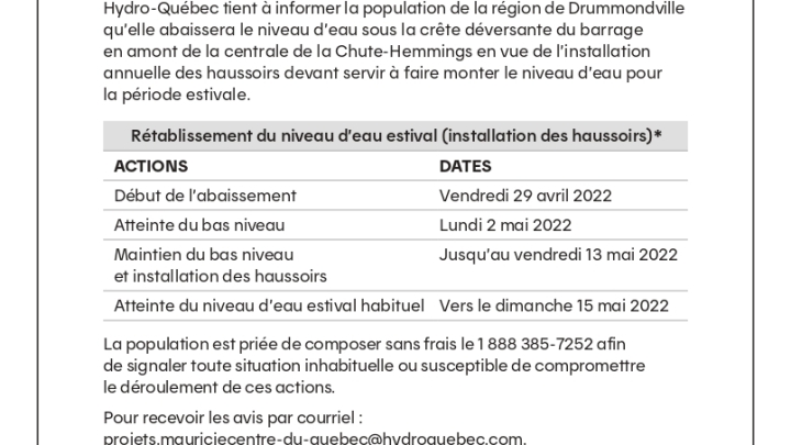 Hydro-Québec - Rivière St-François