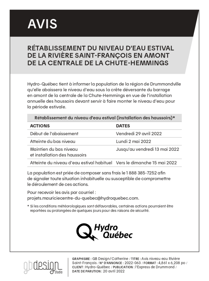 Hydro-Québec - Rivière St-François